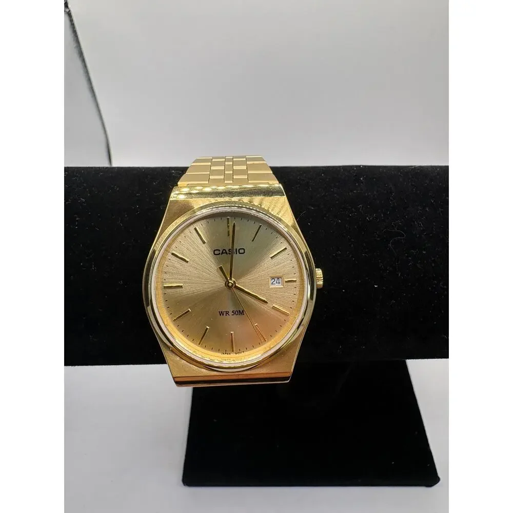 Casio Mtp-B145Gc-9A Men Watch Gold-Tone Champagne Dial Date  display picture 2